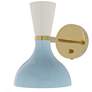 1_Clare 10.13"H Modern Brass Adjustable Armed Wall Sconce w/ Baby Blue Shade