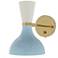 Clare 10.13"H Modern Brass Adjustable Armed Wall Sconce w/ Baby Blue Shade