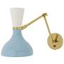 1_Clare 10.13"H Modern Brass Adjustable Armed Wall Sconce w/ Lily Shade