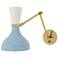 Clare 10.13"H Modern Brass Adjustable Armed Wall Sconce w/ Lily Shade