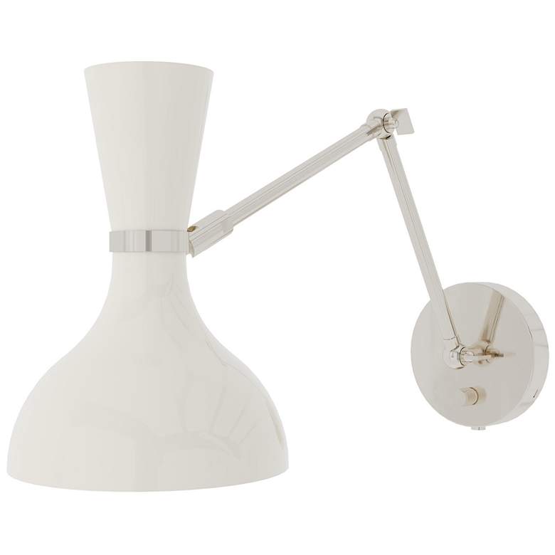 Image 1 Clare 10.13"H Modern Brass Adjustable Armed Wall Sconce w/ Mint/Lily Shade