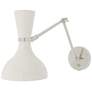 1_Clare 10.13"H Modern Brass Adjustable Armed Wall Sconce w/ Mint/Lily Shade