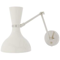 Clare 10.13"H Modern Brass Adjustable Armed Wall Sconce w/ Mint/Lily Shade