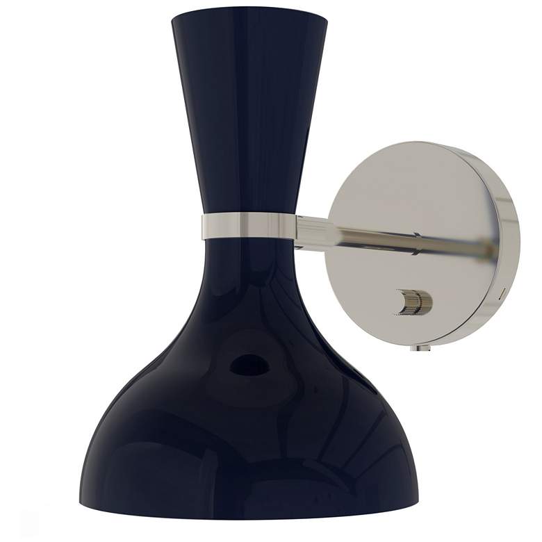 Image 1 Clare 10.13"H Modern Brass Adjustable Armed Wall Sconce w/ Obsidian Shade