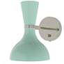 1_Clare 10.13"H Modern Brass Adjustable Armed Wall Sconce w/ Peacock Shade