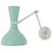 Clare 10.13"H Modern Brass Adjustable Armed Wall Sconce w/ Rose Water Shade