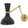 Clare 10.13"H Modern Brass Adjustable Armed Wall Sconce w/ Sunset Shade