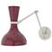Clare 10.13"H Nickel Adjustable Armed Wall Sconce w/ Midnight Blue Shade