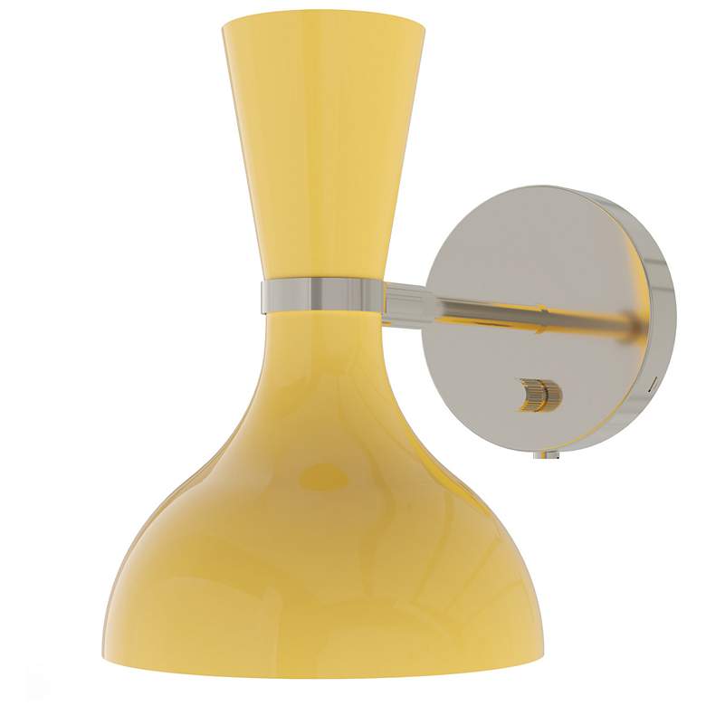 Image 1 Clare 10.13"H Nickel Adjustable Armed Wall Sconce w/ Obsidian/Bone Shade