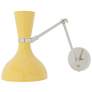 1_Clare 10.13"H Nickel Adjustable Armed Wall Sconce w/ Plum/Rose Water Shade