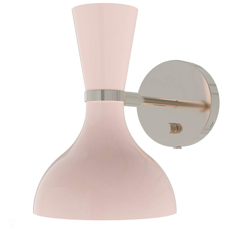 Image 1 Clare 10.13"H Nickel Adjustable Armed Wall Sconce w/ Rose Water Shade