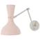 Clare 10.13"H Nickel Adjustable Armed Wall Sconce w/ Ruby Red Shade