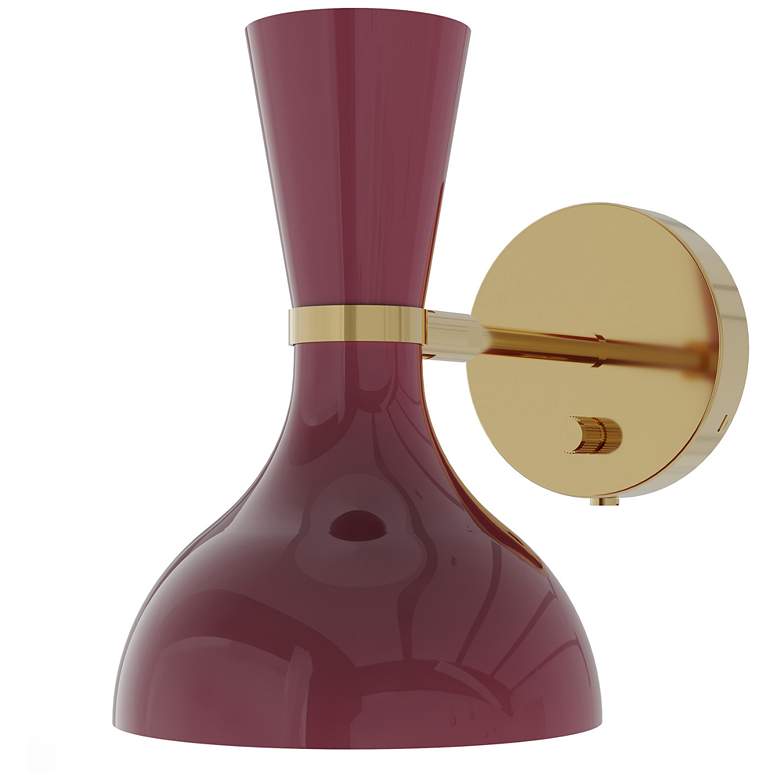 Image 1 Clare 10.13"H Nickel Adjustable Armed Wall Sconce w/ Sugar Plum Shade