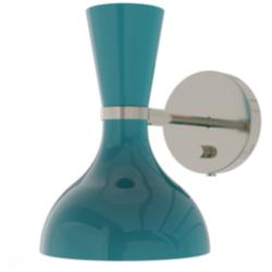 Clare 10.13"H Polished Nickel Adjustable Armed Wall Sconce w/ Mint Shade