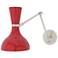Clare 10.13"H Polished Nickel Adjustable Armed Wall Sconce w/ Pumpkin Shade