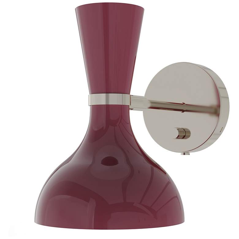 Image 1 Clare 10.13"H Polished Nickel Adjustable Armed Wall Sconce w/ Sunset Shade