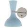 Clare 10.13" High Modern Brass Finish Wall Sconce with Baby Blue/Lily Shade