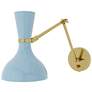 1_Clare 10.13" High Modern Brass Finish Wall Sconce with Lily Shade