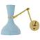 Clare 10.13" High Modern Brass Finish Wall Sconce with Lily Shade