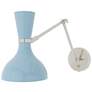 1_Clare 10.13" High Modern Brass Finish Wall Sconce with Midnight Blue Shade
