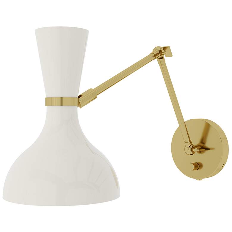 Image 1 Clare 10.13" High Modern Brass Finish Wall Sconce with Mint/Lily Shade