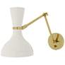 1_Clare 10.13" High Modern Brass Finish Wall Sconce with Mint/Lily Shade