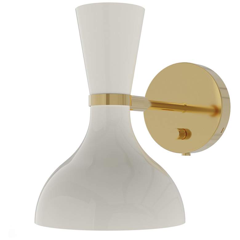 Image 1 Clare 10.13" High Modern Brass Finish Wall Sconce with Mint Shade