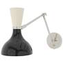 1_Clare 10.13" High Modern Brass Wall Sconce with Sugar Plum/Rose Water Shade