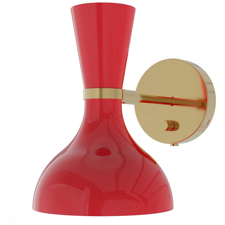 Image 1 Clare 10.13" High Polished Nickel Finish Wall Sconce with Peacock Shade