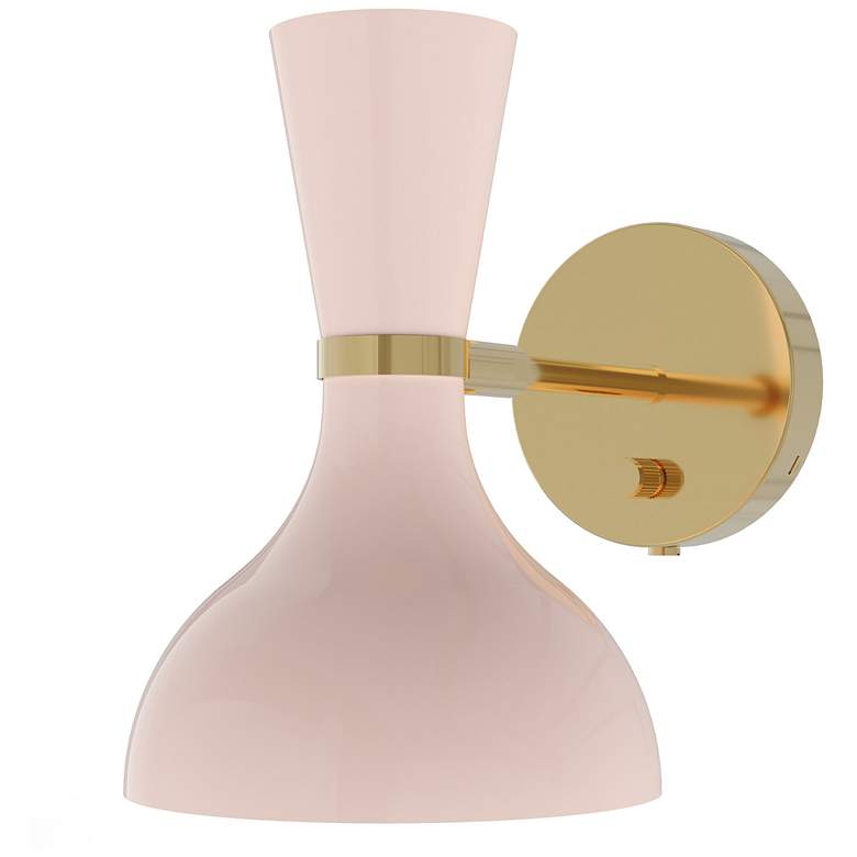 Image 1 Clare 10.13" High Polished Nickel Finish Wall Sconce with Rose Water Shade