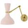 Clare 10.13" High Polished Nickel Finish Wall Sconce with Ruby Red Shade