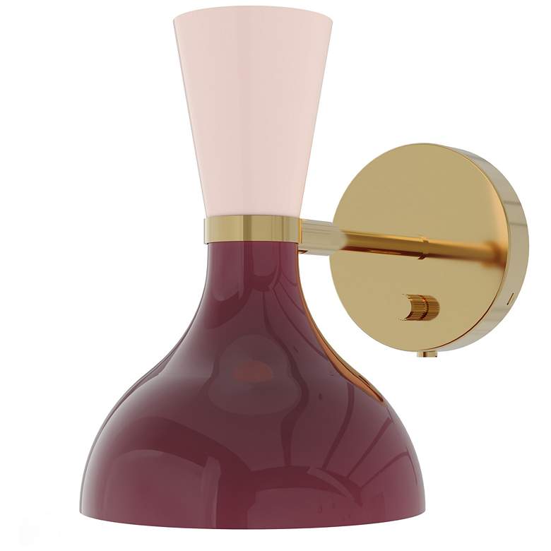 Image 1 Clare 10.13" High Polished Nickel Finish Wall Sconce with Sugar Plum Shade