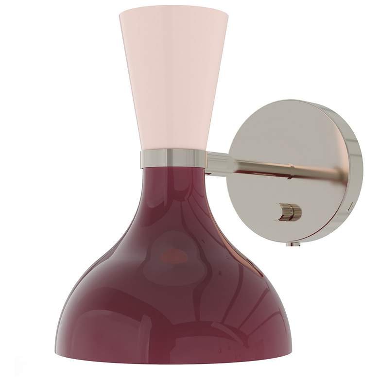Image 1 Clare 10.13" High Polished Nickel Finish Wall Sconce with Sunset Shade