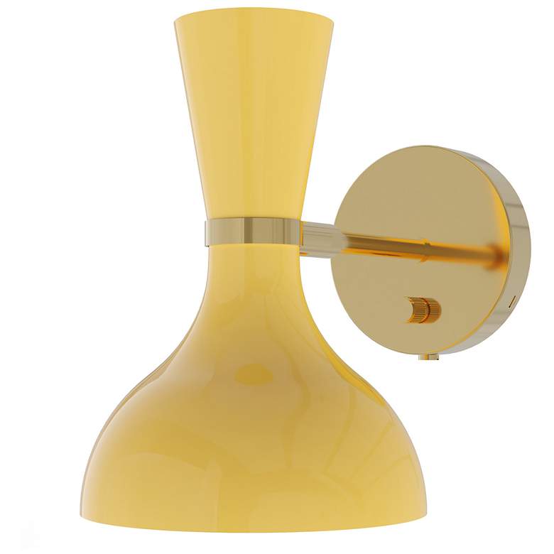 Image 1 Clare 10.13" High Polished Nickel Wall Sconce with Obsidian/Bone Shade