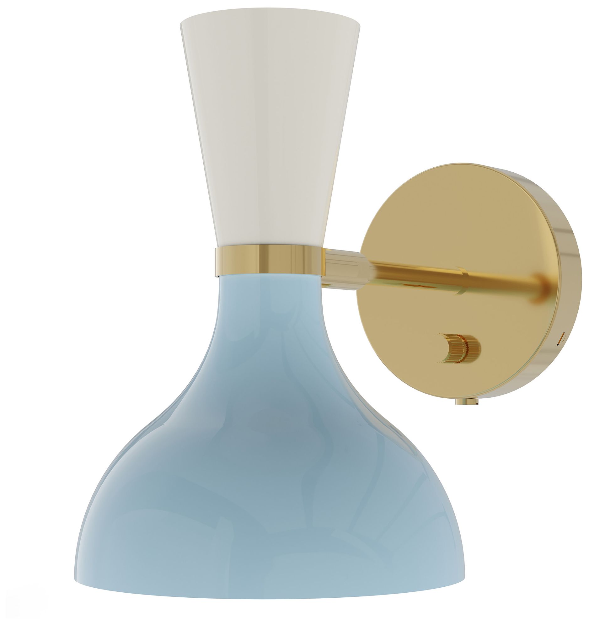 Clare 10.13" Modern Brass Adjustable Wall Light w/Baby Blue Made to Or