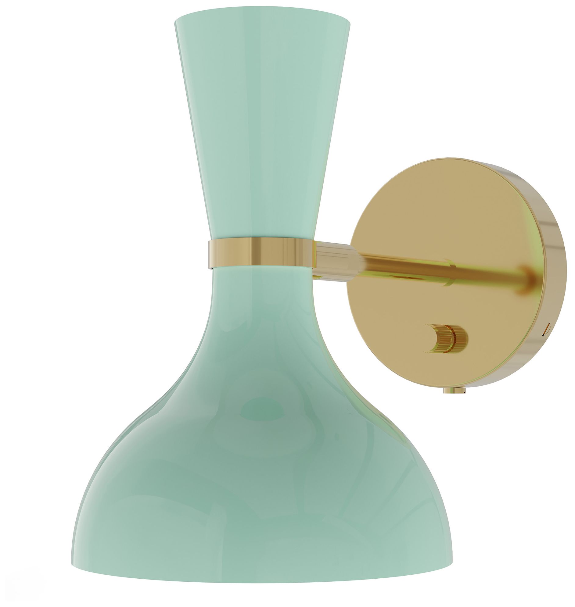 Clare 10.13" Modern Brass Adjustableed Wall Sconce w/Oxblood Made to Order