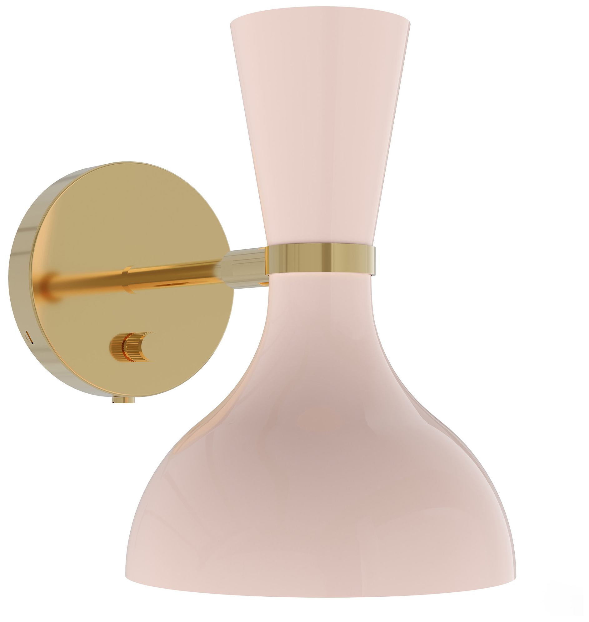 Clare 10" High Modern Brass Wall Sconce - Rose Water Shade