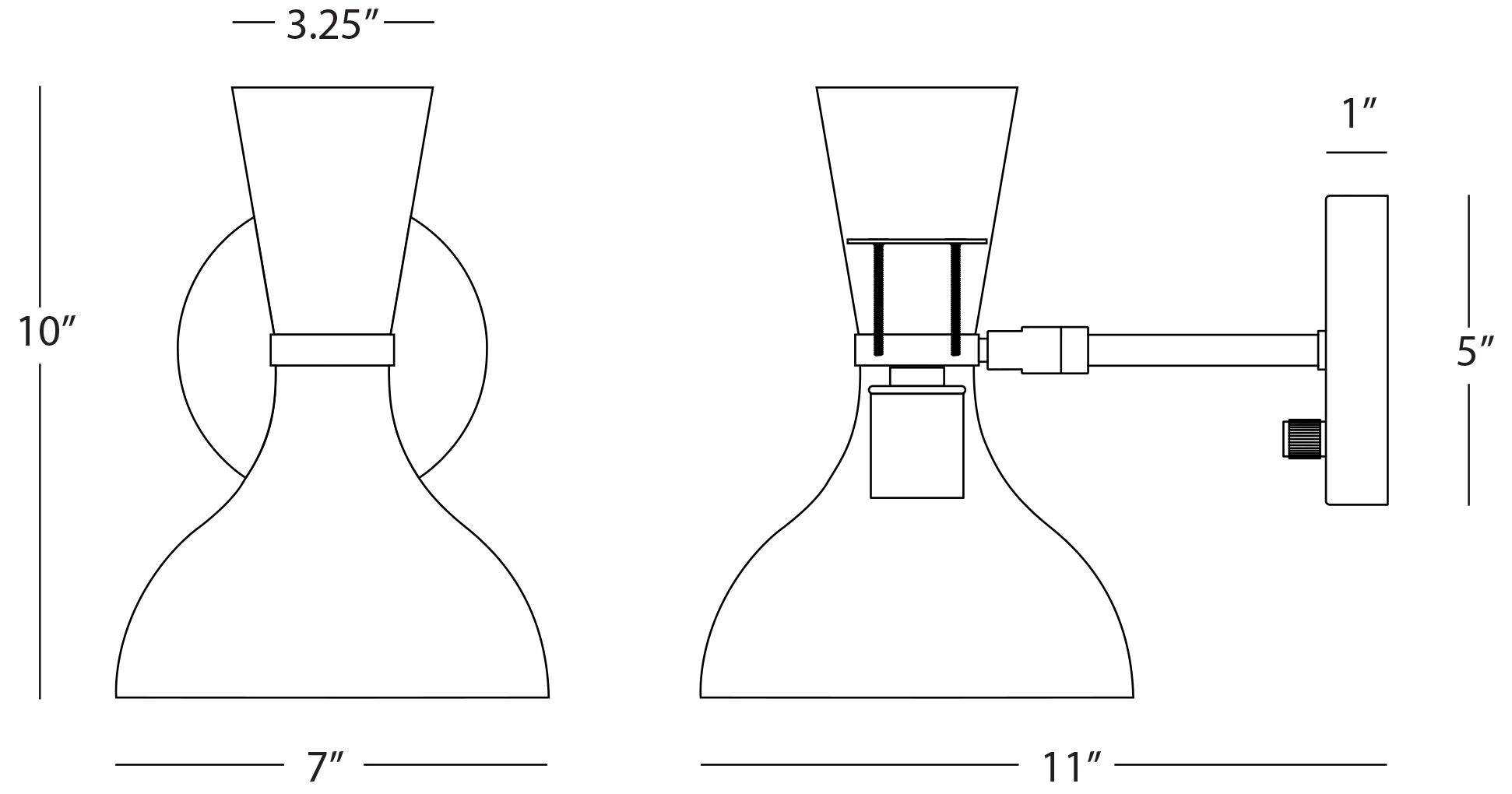 Image 3 Clare 10" High Modern Brass Wall Sconce - Rose Water Shade more views