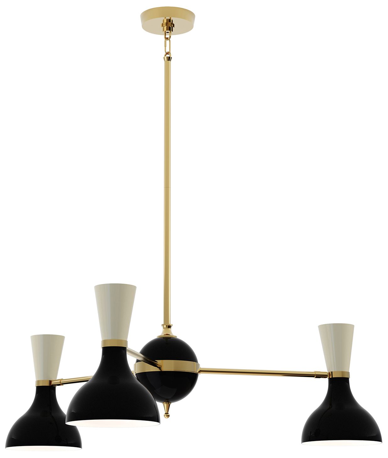 Clare 27.75" 3 Light Modern Brass Chandelier Made to Order