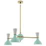 Clare 27.75"W 3 Light Modern Brass Chandelier w/ Mint And Lily Shades