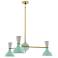 Clare 27.75"W 3 Light Modern Brass Chandelier w/ Mint And Lily Shades