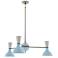 Clare 27.75"W 3 Light Nickel Chandelier With Baby Blue And Lily Shades