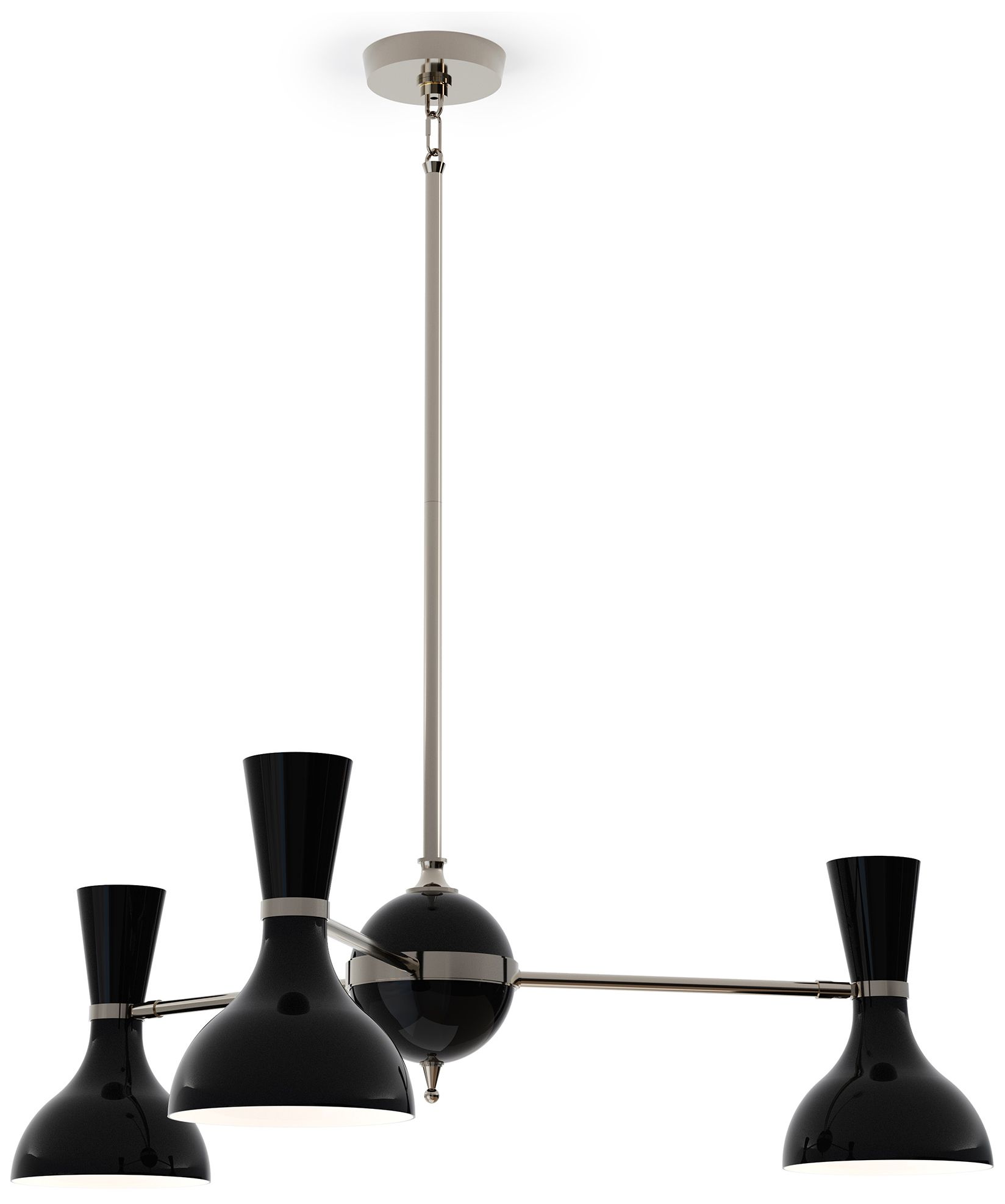 Clare 27.75"W Polished Nickel Chandelier with Obsidian Made to Order