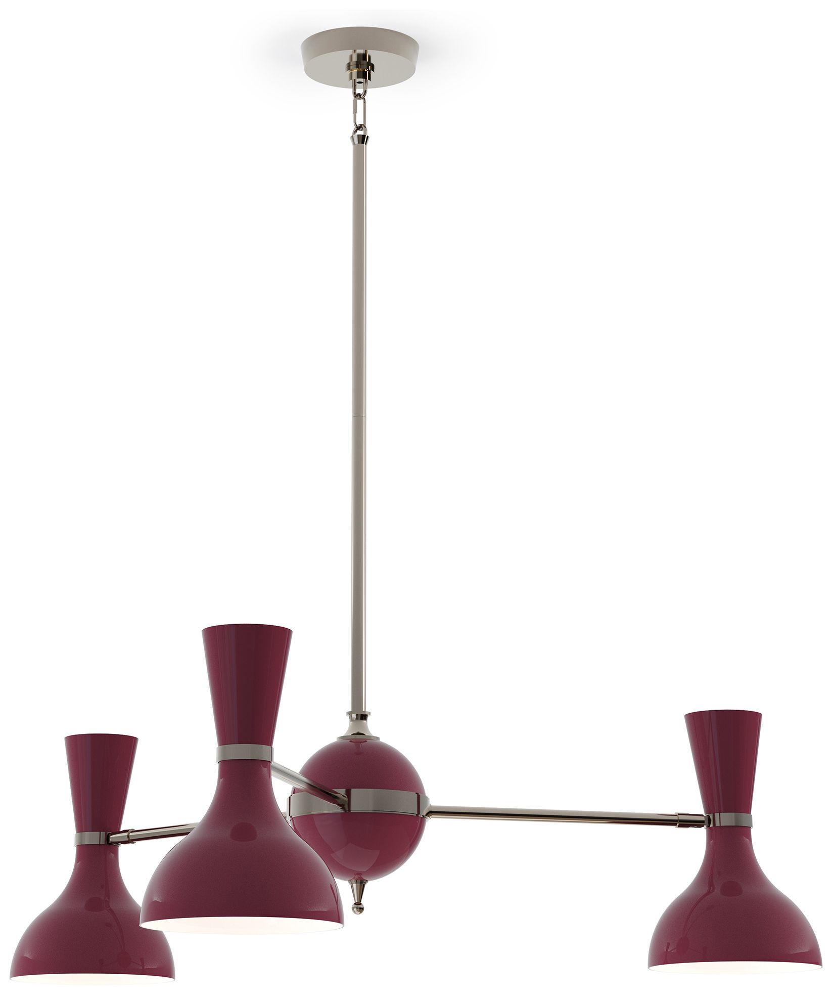 Clare 27.75"W Polished Nickel Chandelier with Sugar Plum Made to Order