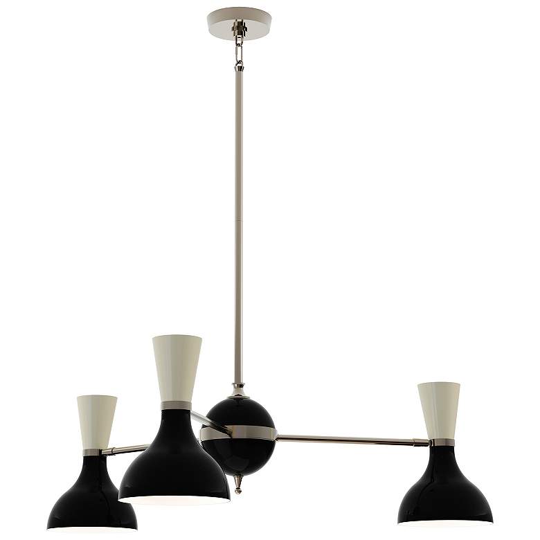 Image 1 Clare 27.75" Wide 3 Light Obsidian Chandelier With Bone Shades
