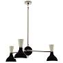 Clare 27.75" Wide 3 Light Obsidian Chandelier With Bone Shades