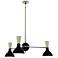 Clare 27.75" Wide 3 Light Obsidian Chandelier With Bone Shades