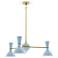 Clare 27.75" Wide Modern Brass Finish Chandelier with Baby Blue Shade
