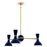 1_Clare 27.75" Wide Modern Brass Finish Chandelier with Midnight Blue Shade