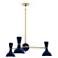 Clare 27.75" Wide Modern Brass Finish Chandelier with Midnight Blue Shade
